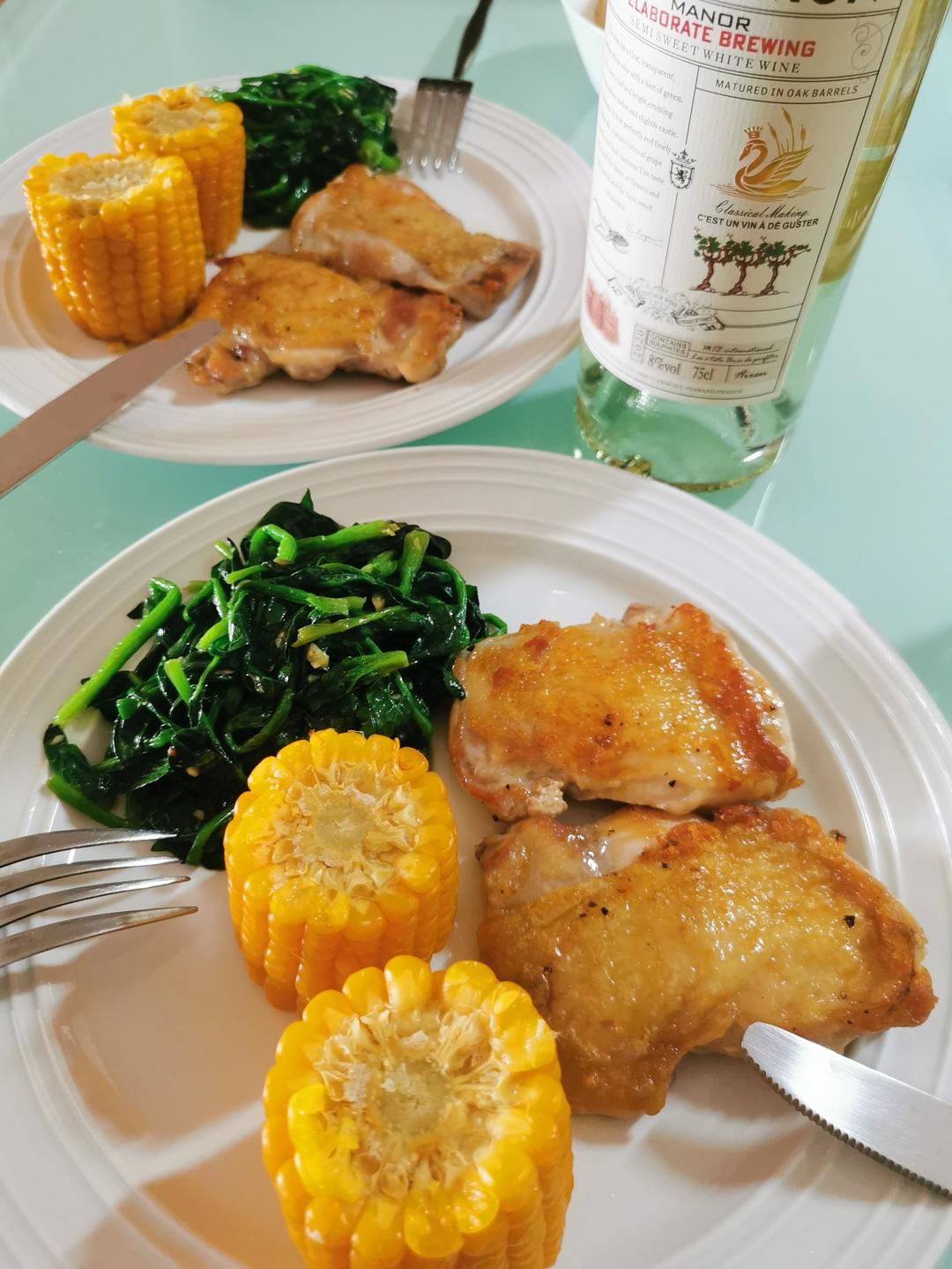 狂推荐的无油脆皮煎鸡腿排