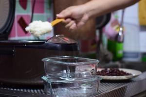 香甜蜜豆糯米切糕-电饭锅简单版的做法 步骤7