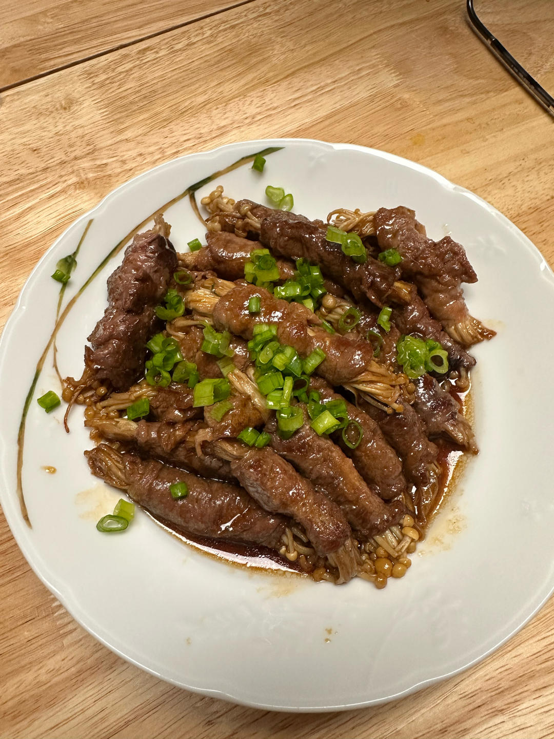 照烧牛肉金针菇卷