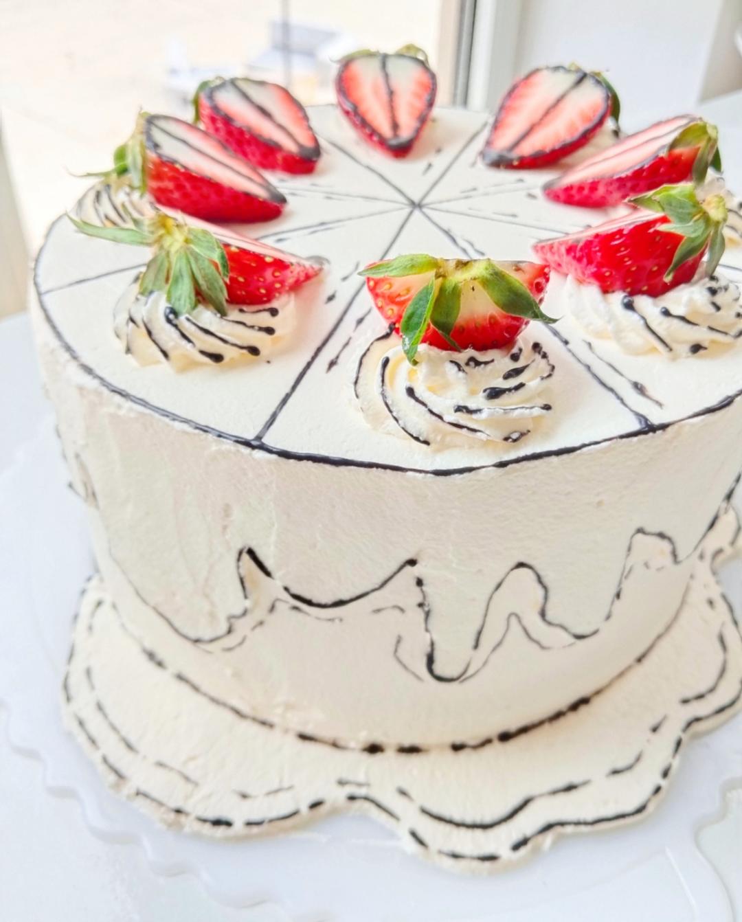 八寸淋面水果蛋糕