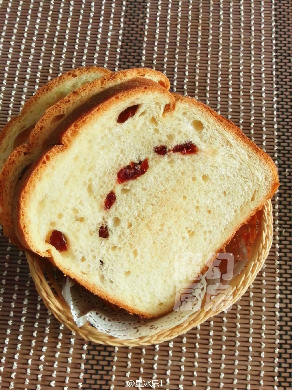 面包机版蔓越莓吐司（升级版：二次发酵）的做法