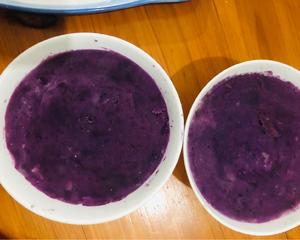 酸奶紫薯白薯泥的做法 步骤3