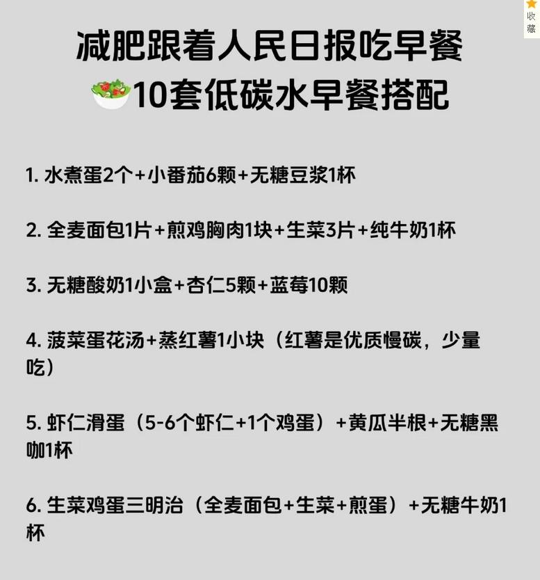 减脂早餐菜谱