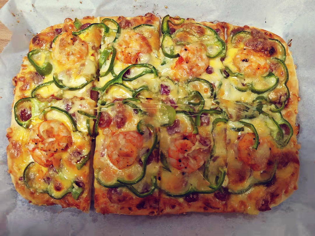 黑椒鸡肉蔬菜披萨