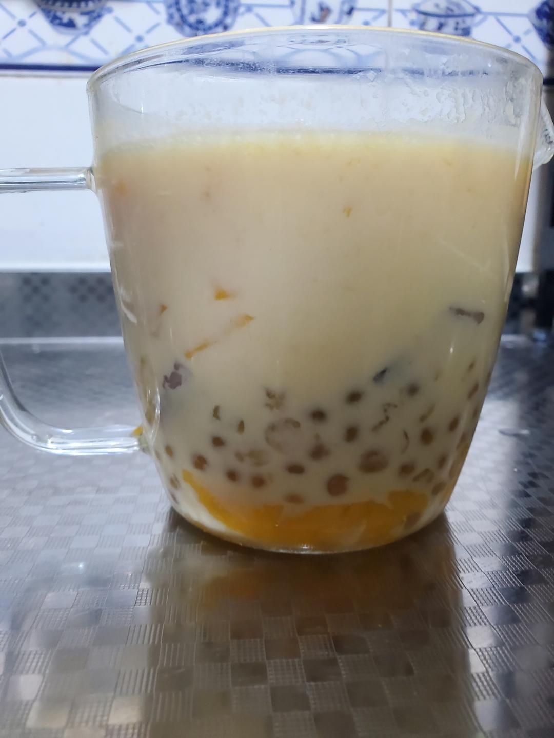港式甜品——杨枝甘露(芒果西米露)附芒果花切法