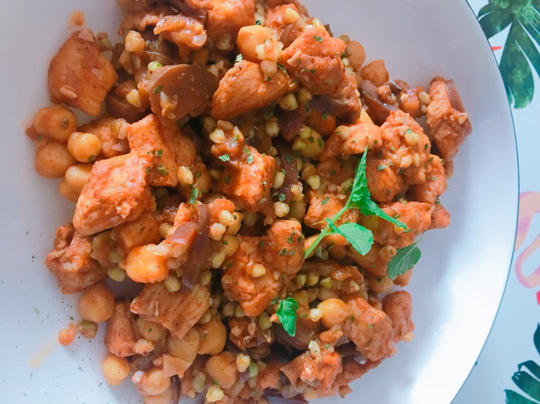 【健康三餐】鹰嘴豆鸡胸茄子饭