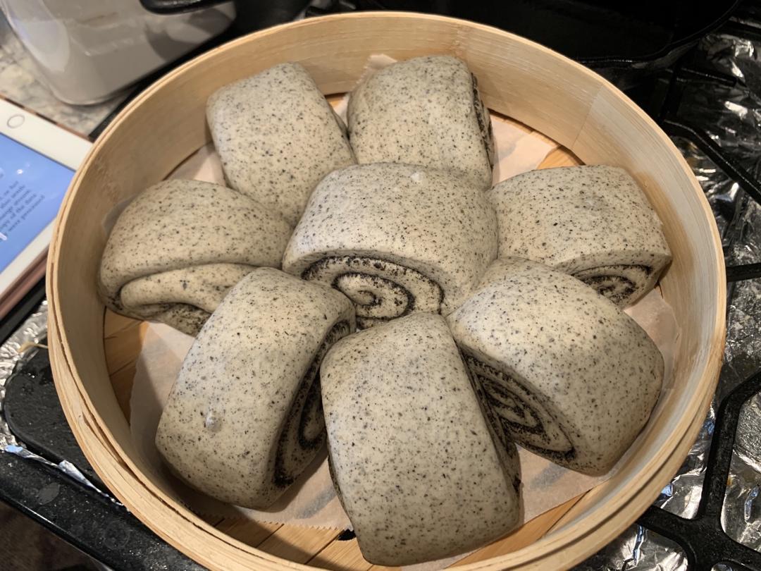 奶香黑芝麻馒头（一次性发酵）