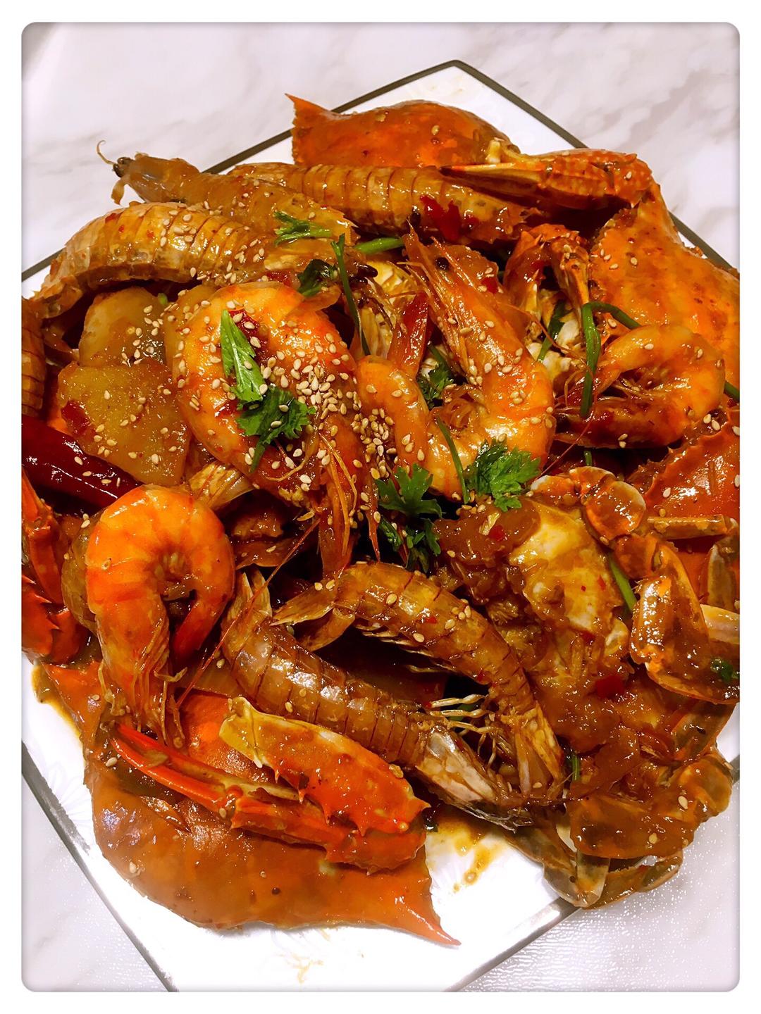 香辣虾兵蟹将的做法