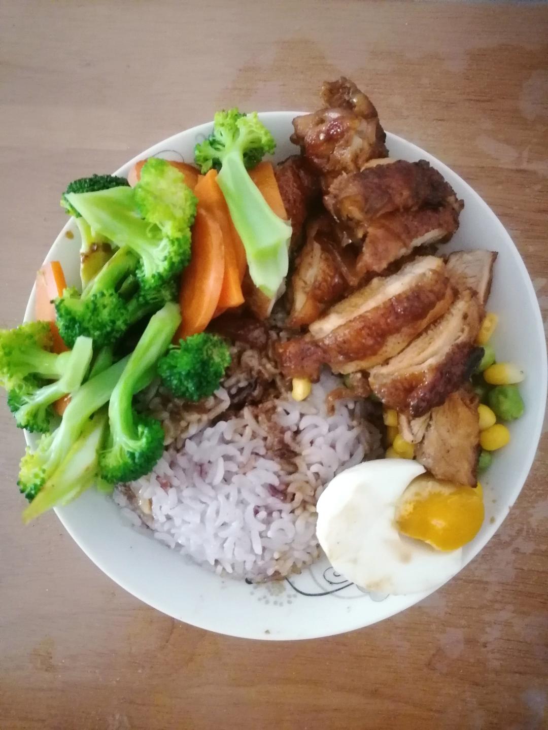 不放一滴油的照烧鸡腿饭