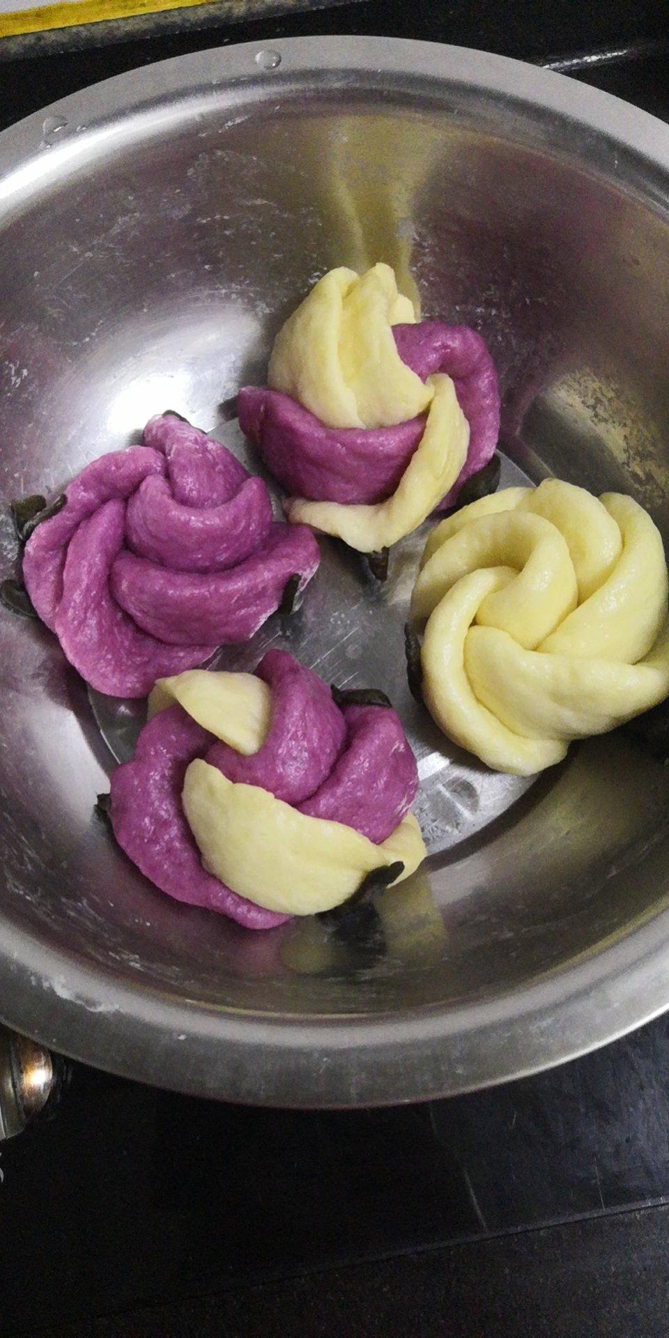 紫薯玫瑰花馒头