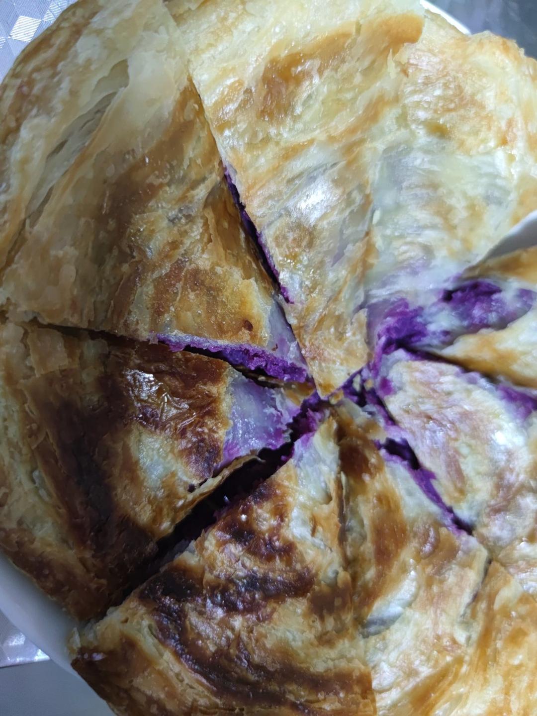 会爆浆的芝士紫薯手抓饼！