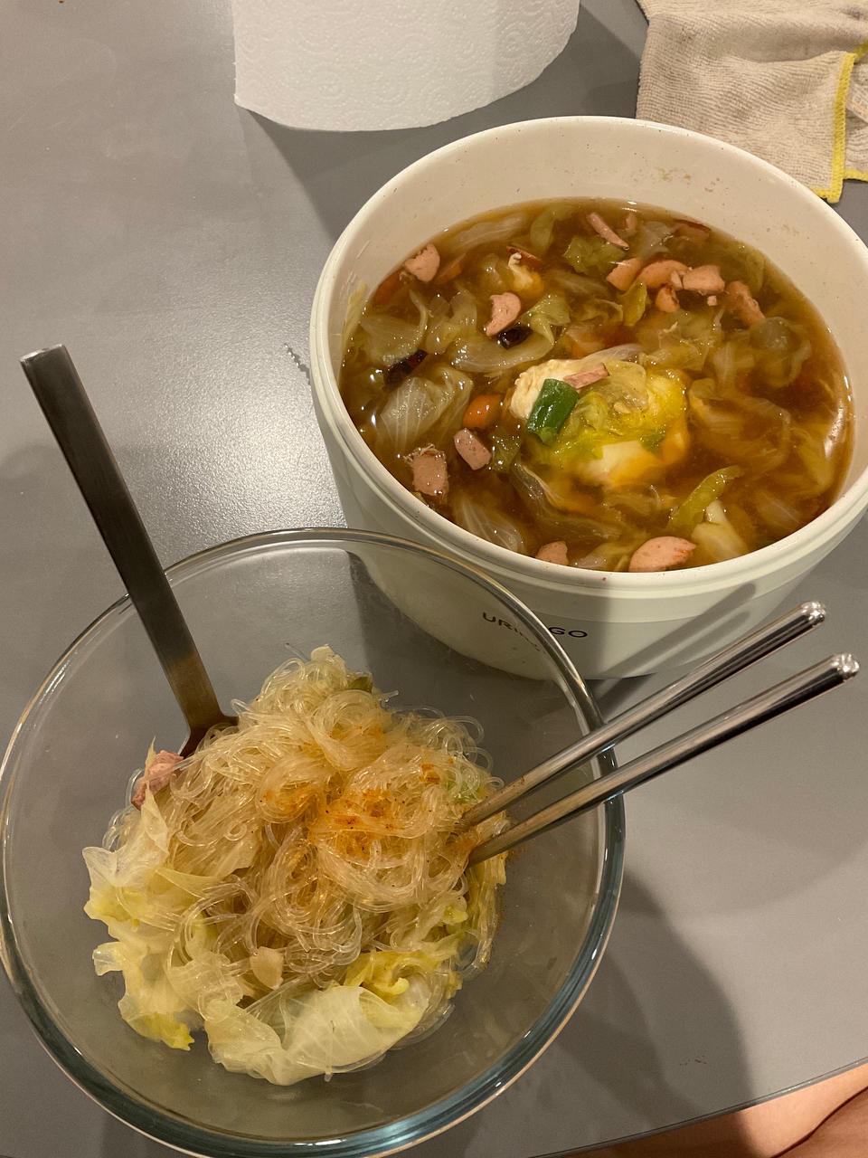 娃娃菜粉丝煲，低卡又鲜美