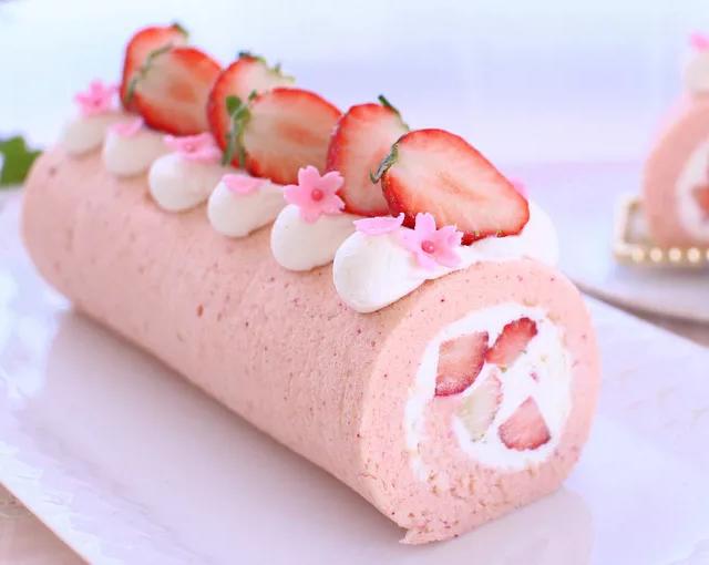 花见烘焙Hanami——粉色草莓蛋糕卷