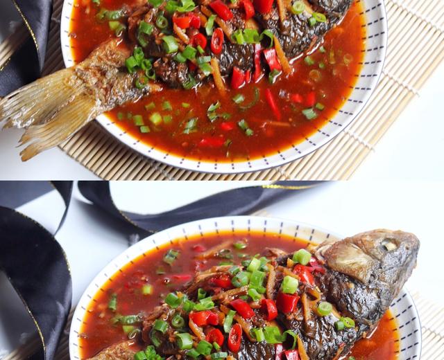 💥鱼皮不破,不腥还入味的鲫鱼做法~酱烧鲫鱼的做法