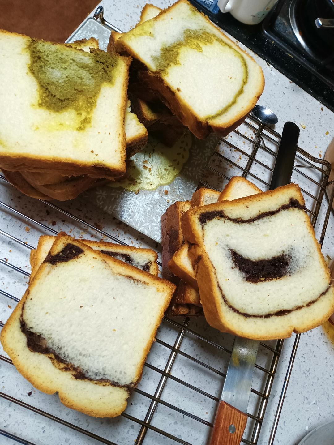 【奶酥吐司】｜抹茶+可可两种口味｜简单快手版