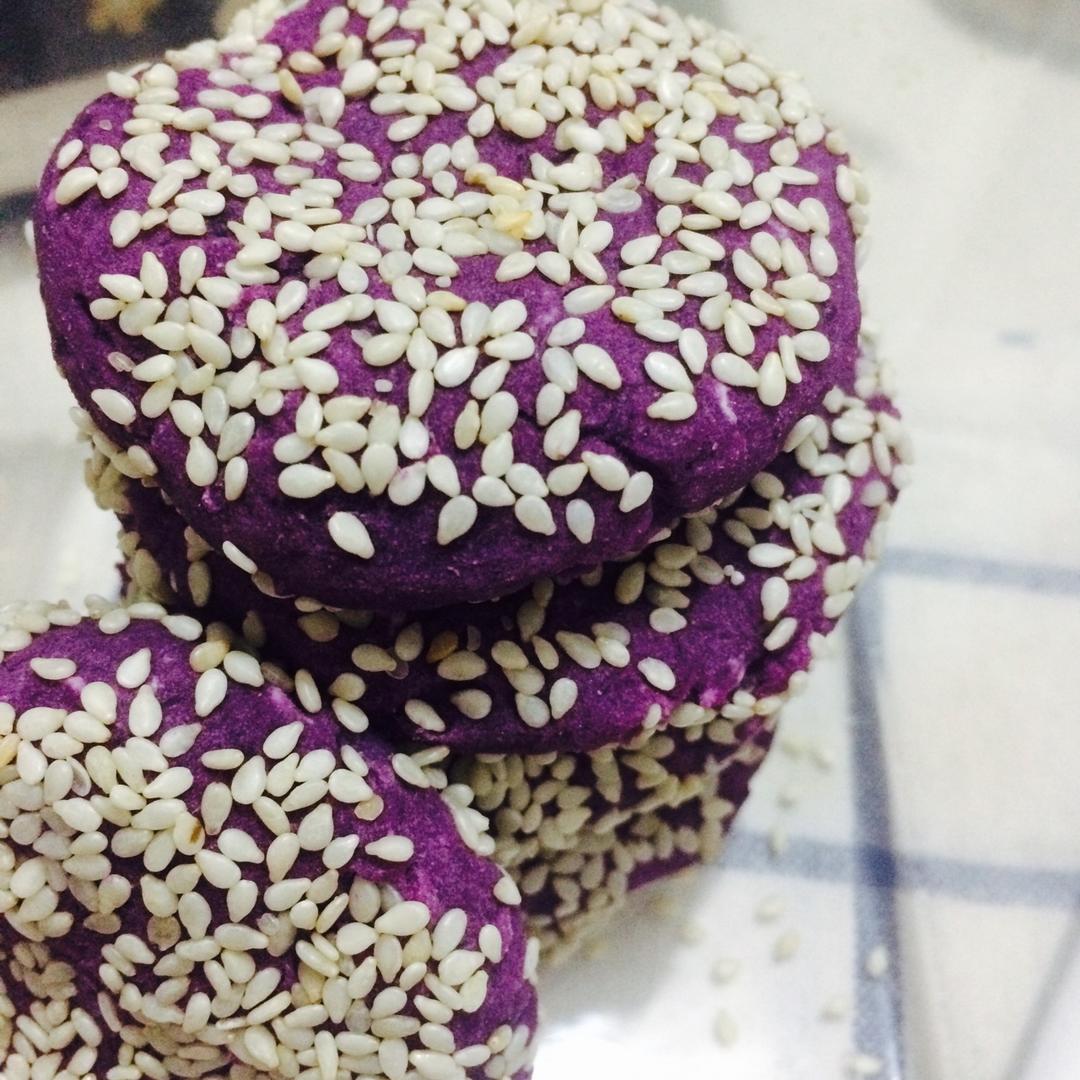 紫薯糯米小饼--超简单烤箱版