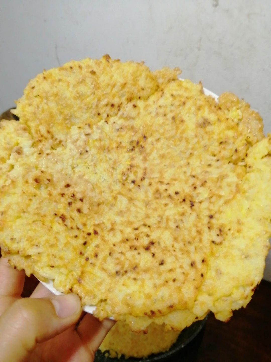 剩饭新吃法～米香鸡蛋饼
