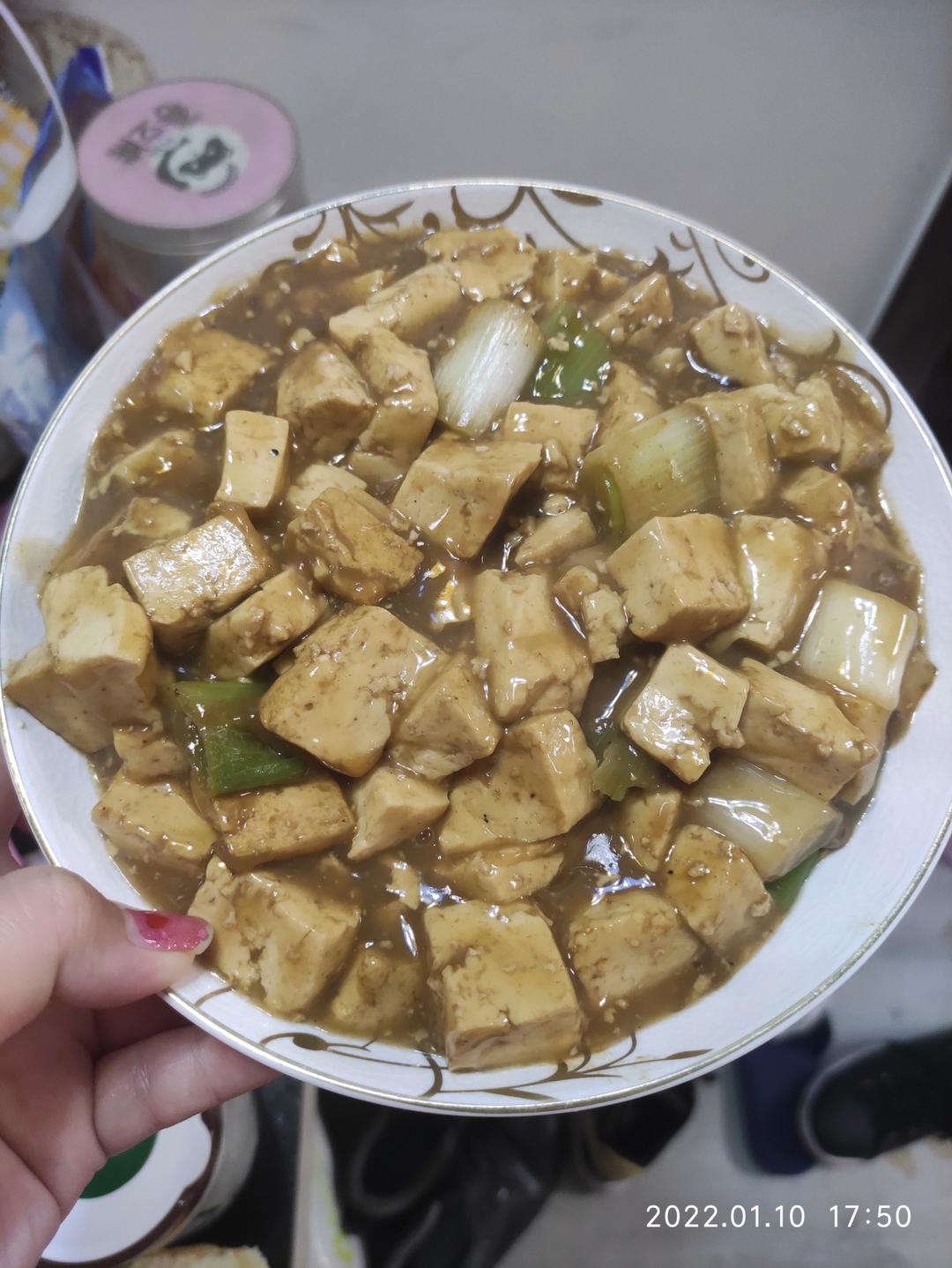 葱烧豆腐