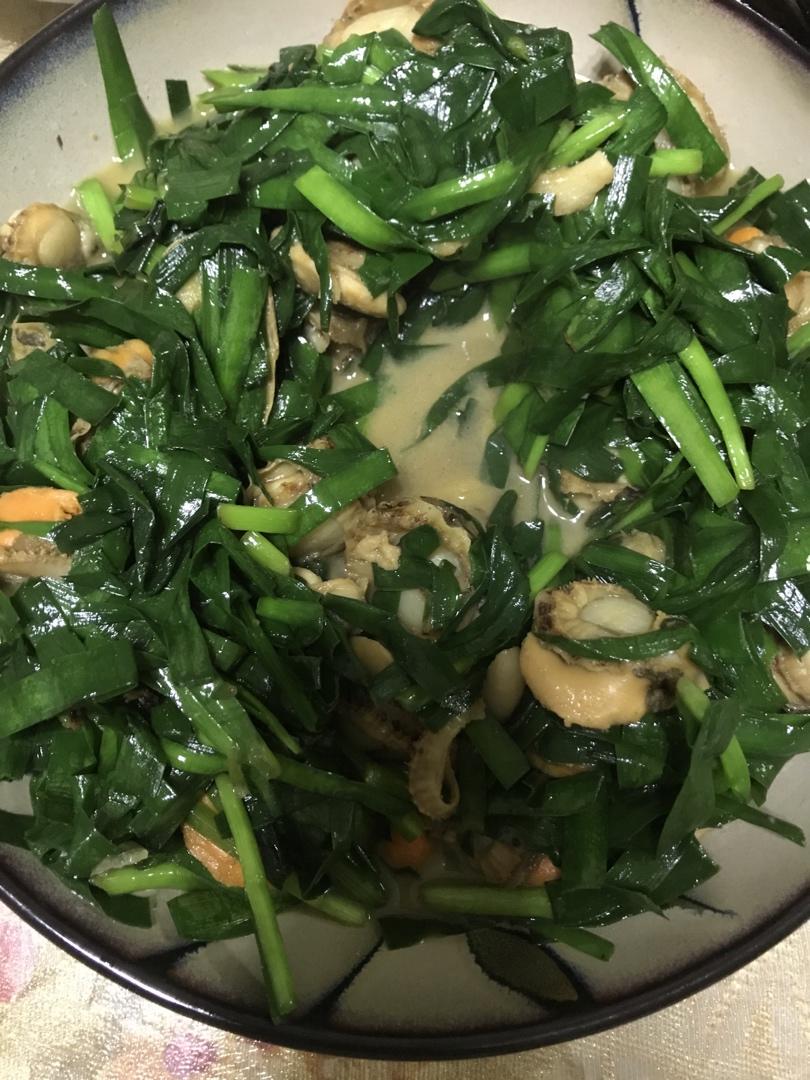 扇贝肉炒韭菜