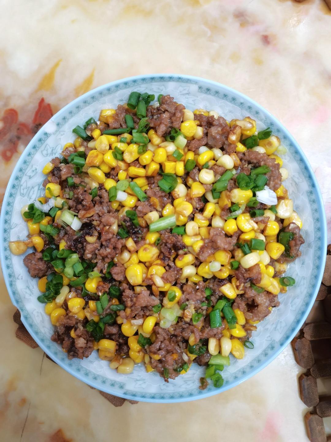 玉米炒肉末（超级下饭菜）