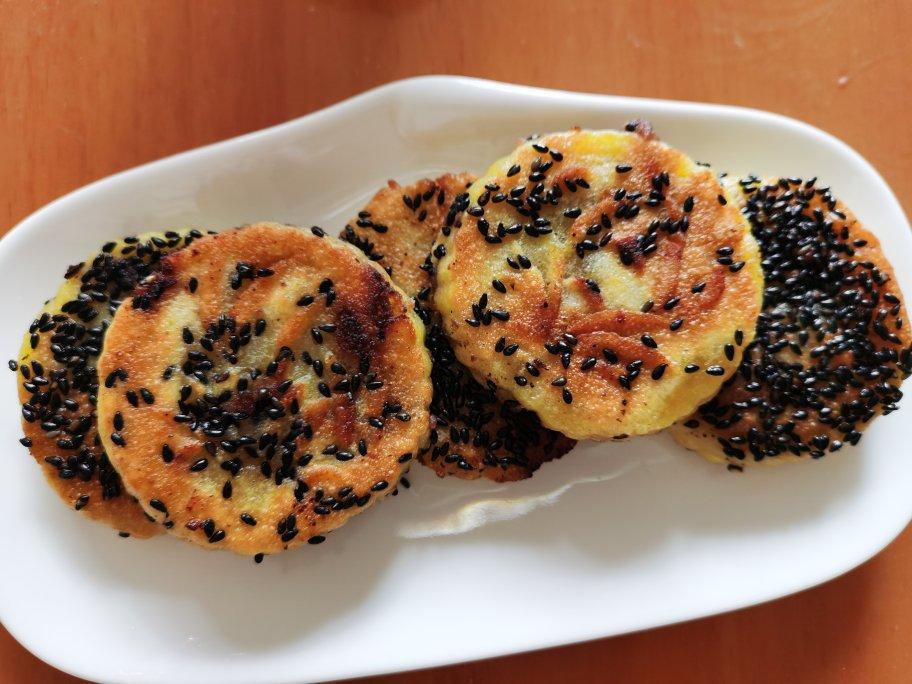 发面糯米豆沙饼