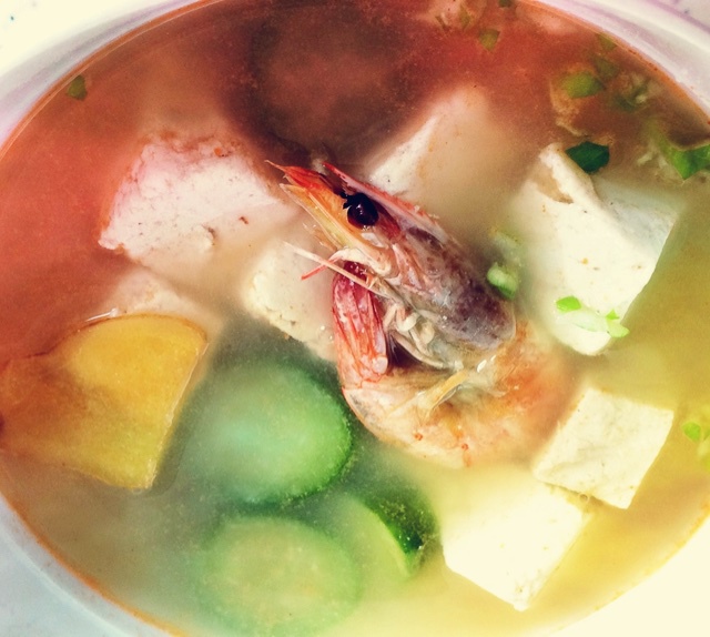 海虾豆腐汤