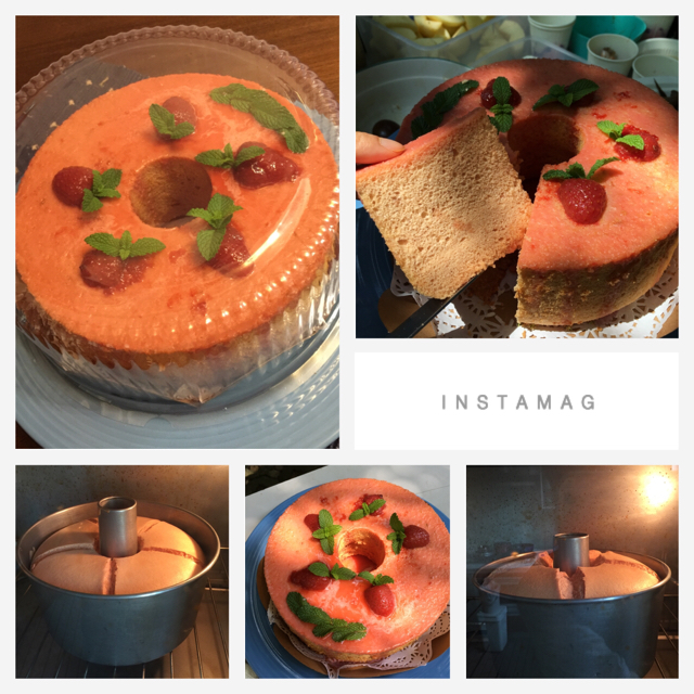 草莓大理石纹戚风