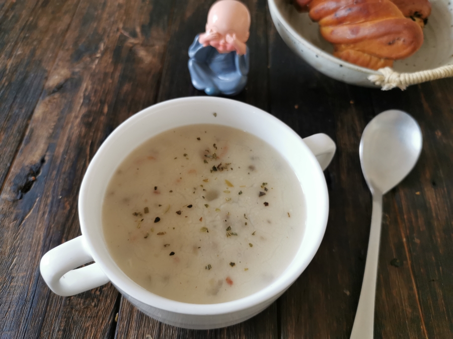 西餐经典汤品-培根奶油蘑菇浓汤的做法 步骤12