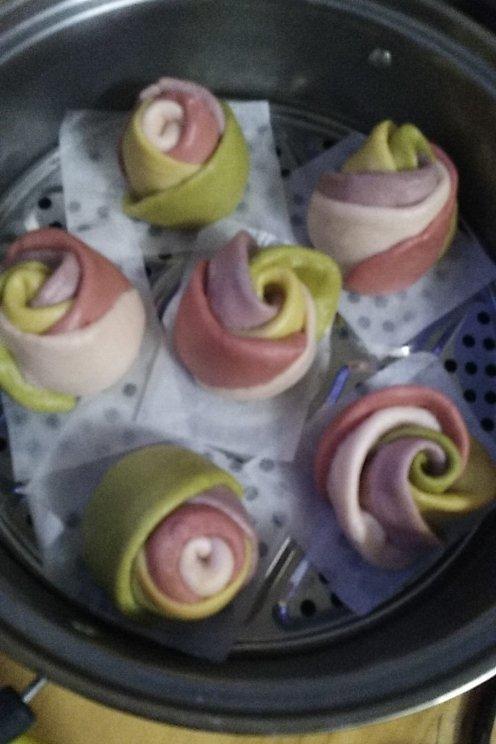 紫薯玫瑰花馒头