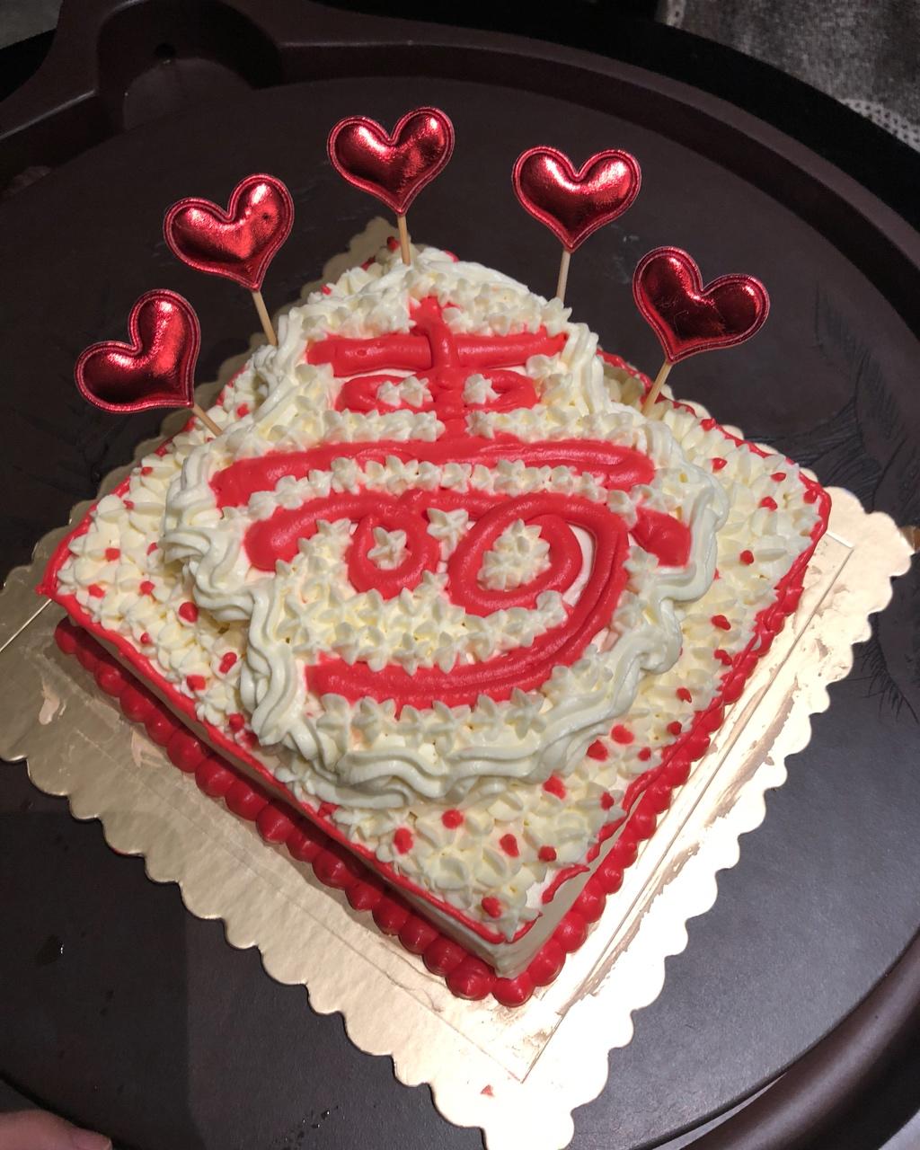 寿字祝寿蛋糕(含寿桃做法)