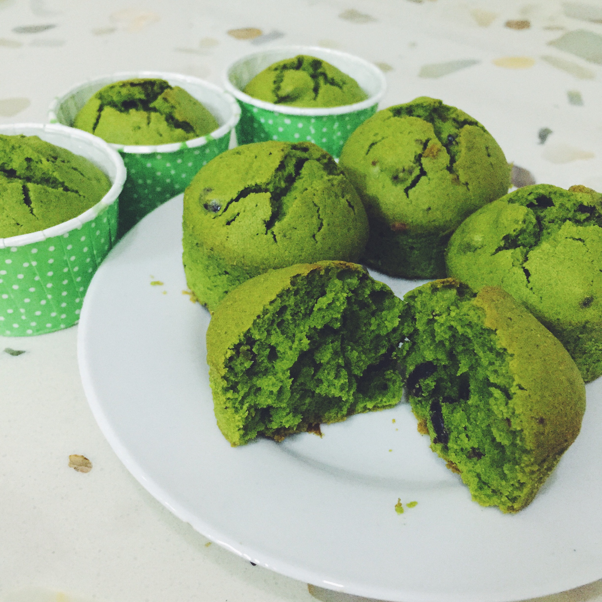 抹茶蜜豆杯子蛋糕