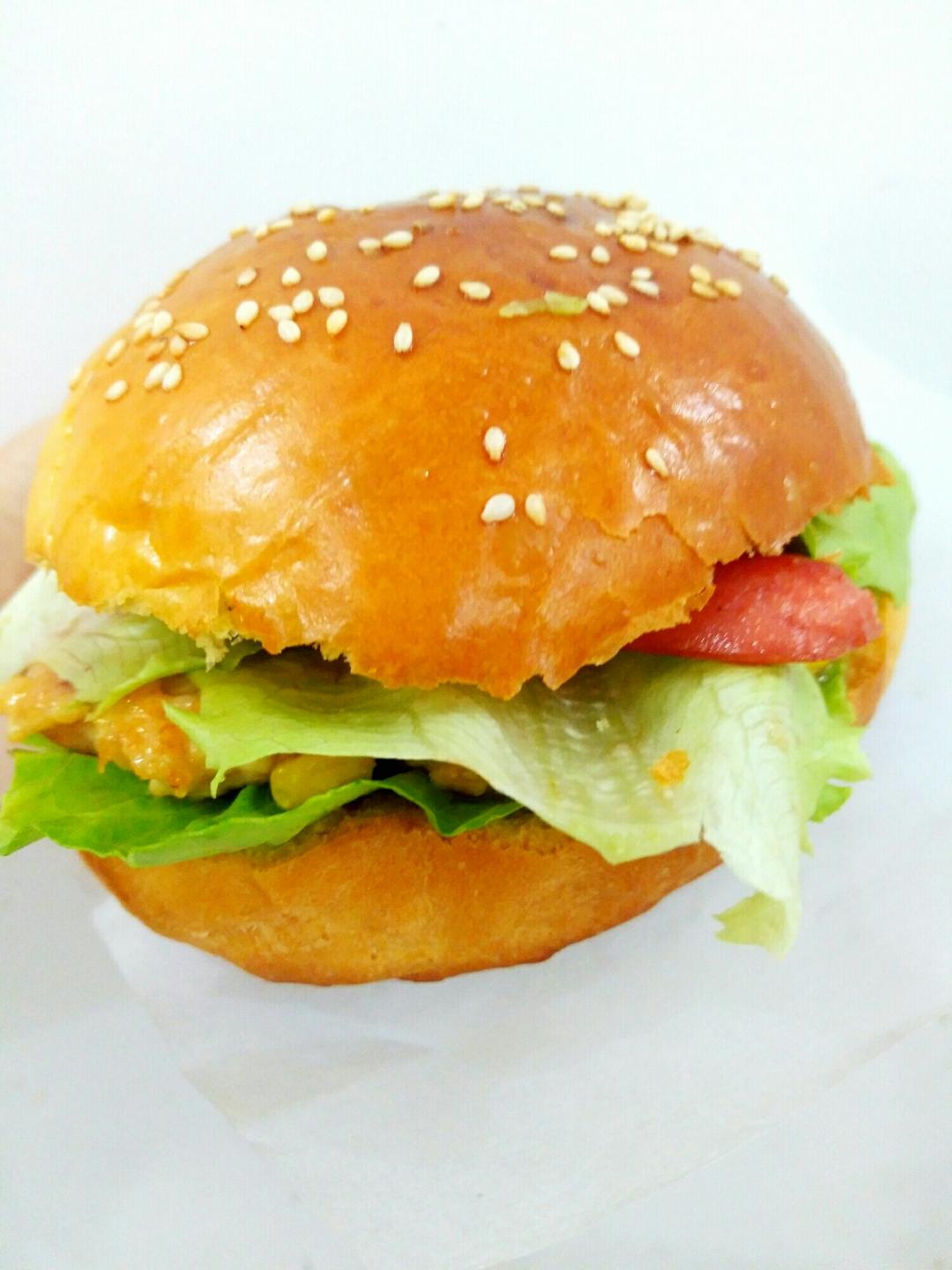 sweetya做的肯德基早餐汉堡轻松在家做 ---『玉米鸡肉汉堡包』