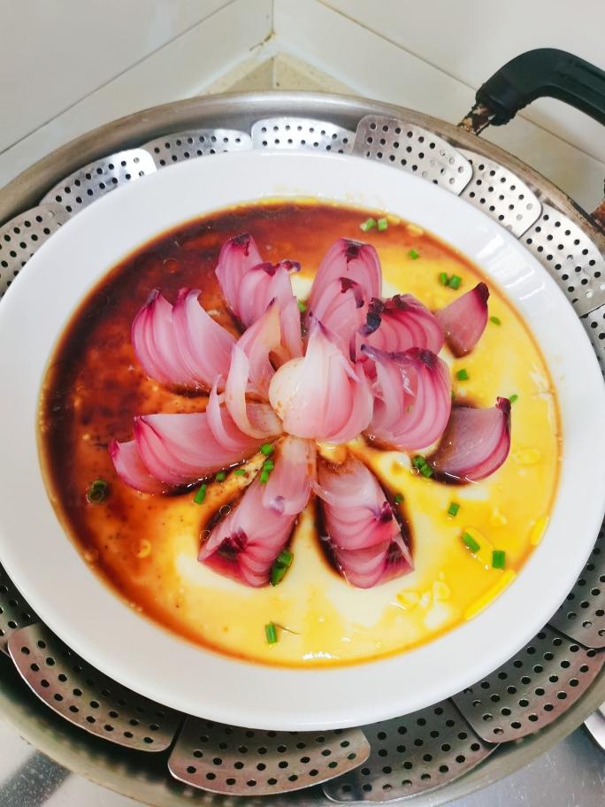 莲花蒸鸡蛋的做法