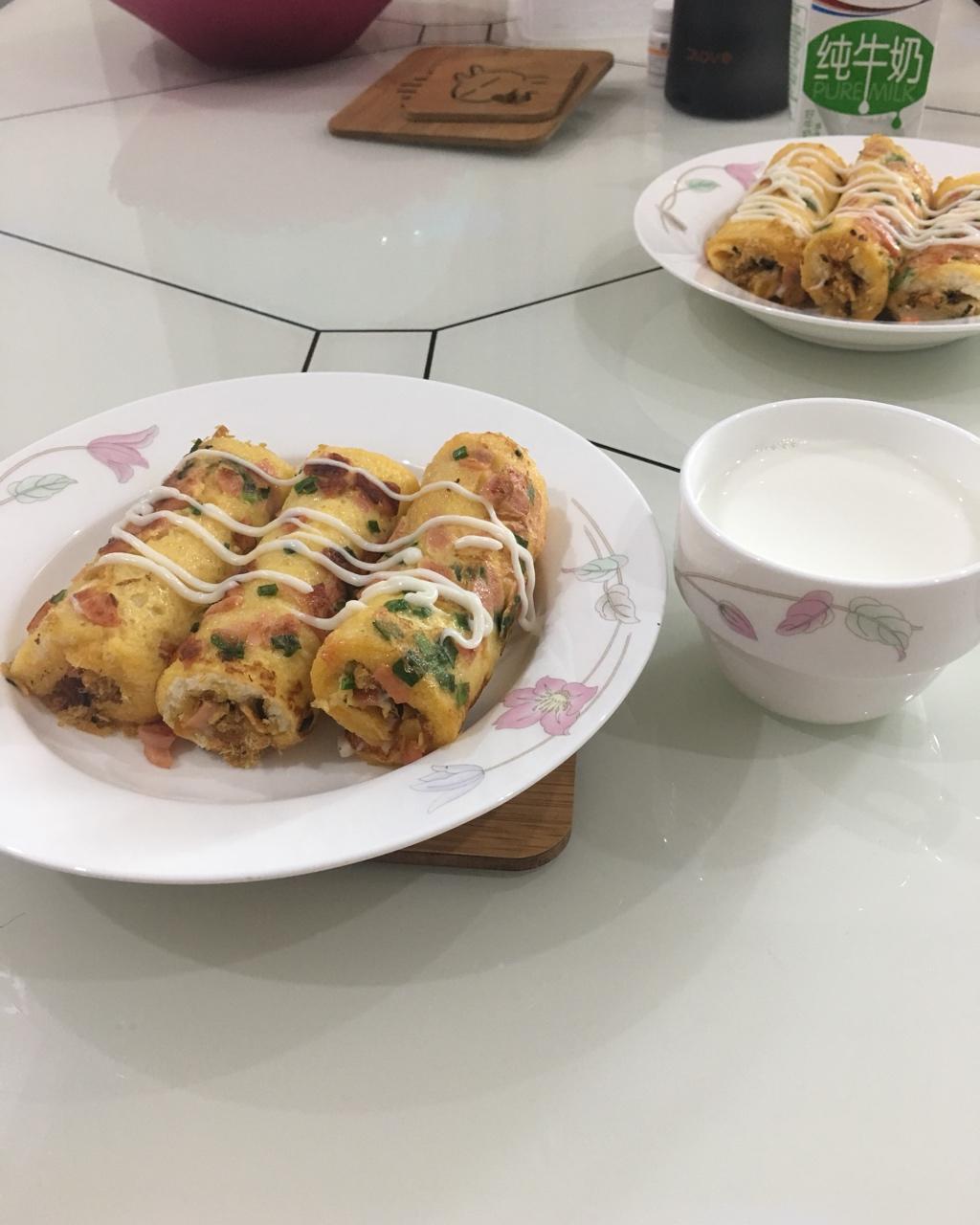 吐司片做肉松面包卷