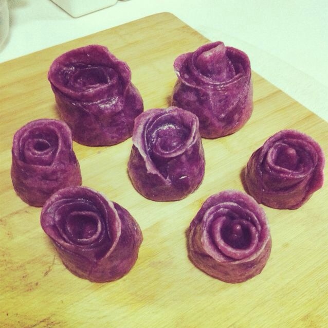 紫薯玫瑰花馒头