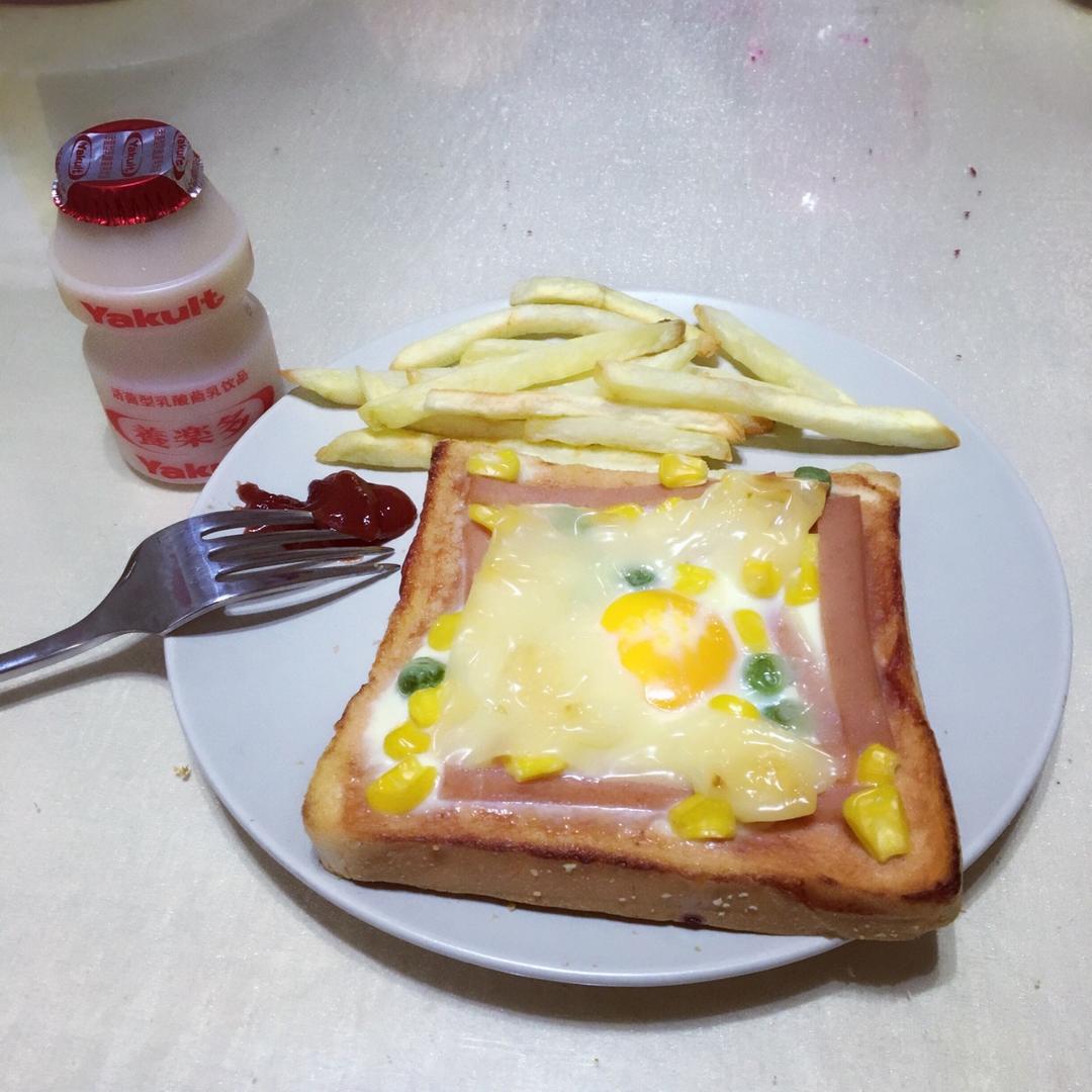 吐司太阳蛋披萨