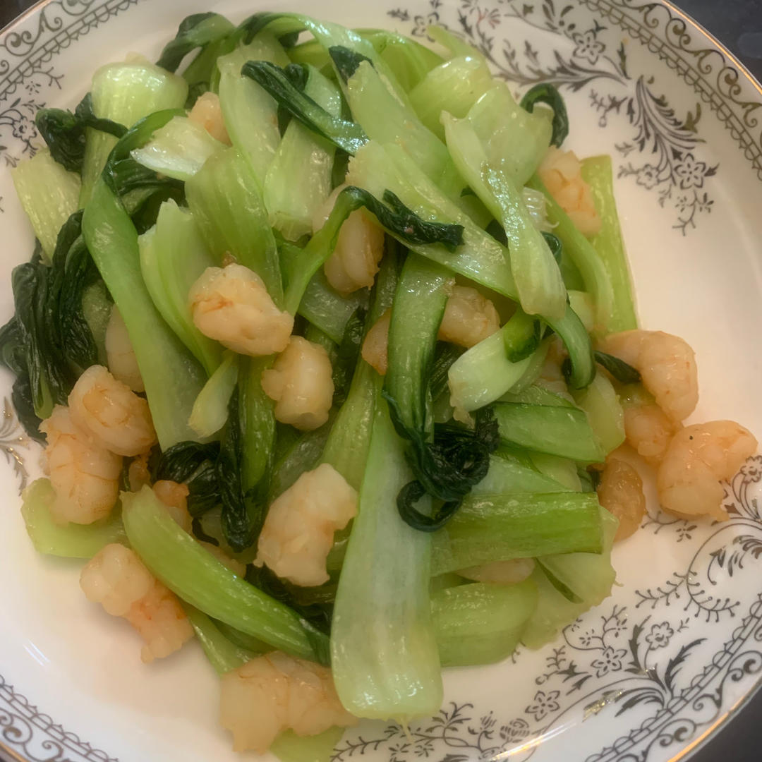 虾仁炒油菜