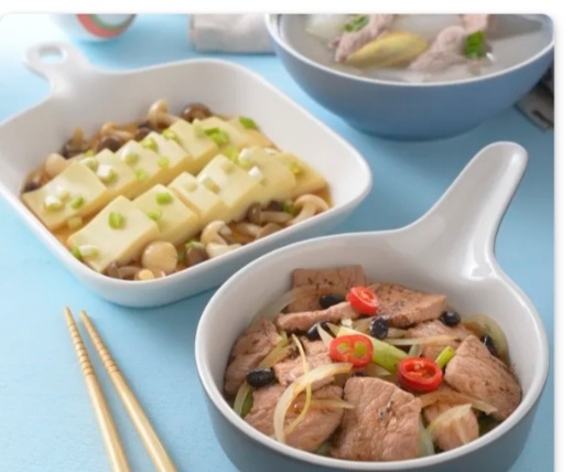冬瓜肉片湯、鮮菇豆腐&豉椒梅花肉(基础选集)的做法 步骤4
