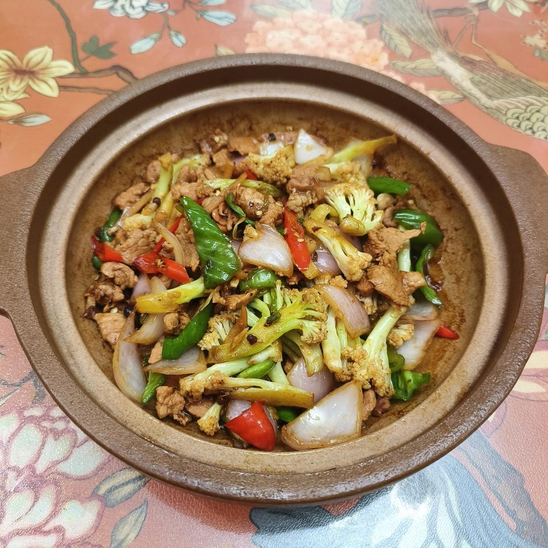 干锅花菜肉片