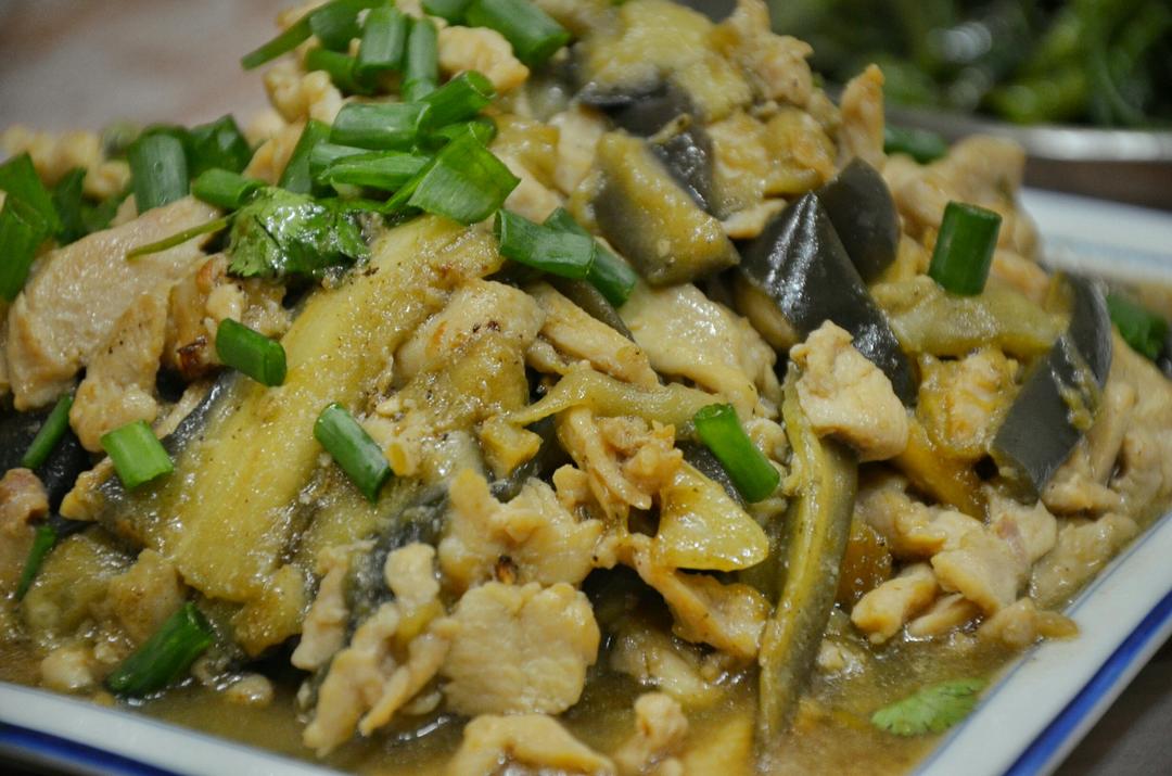茄子拌鸡丝