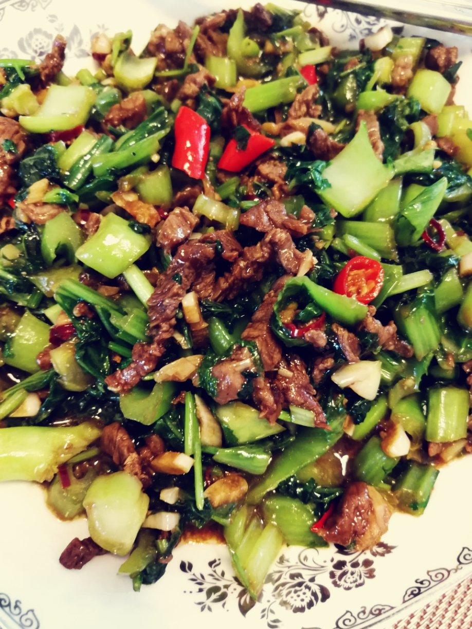 青菜炒牛肉