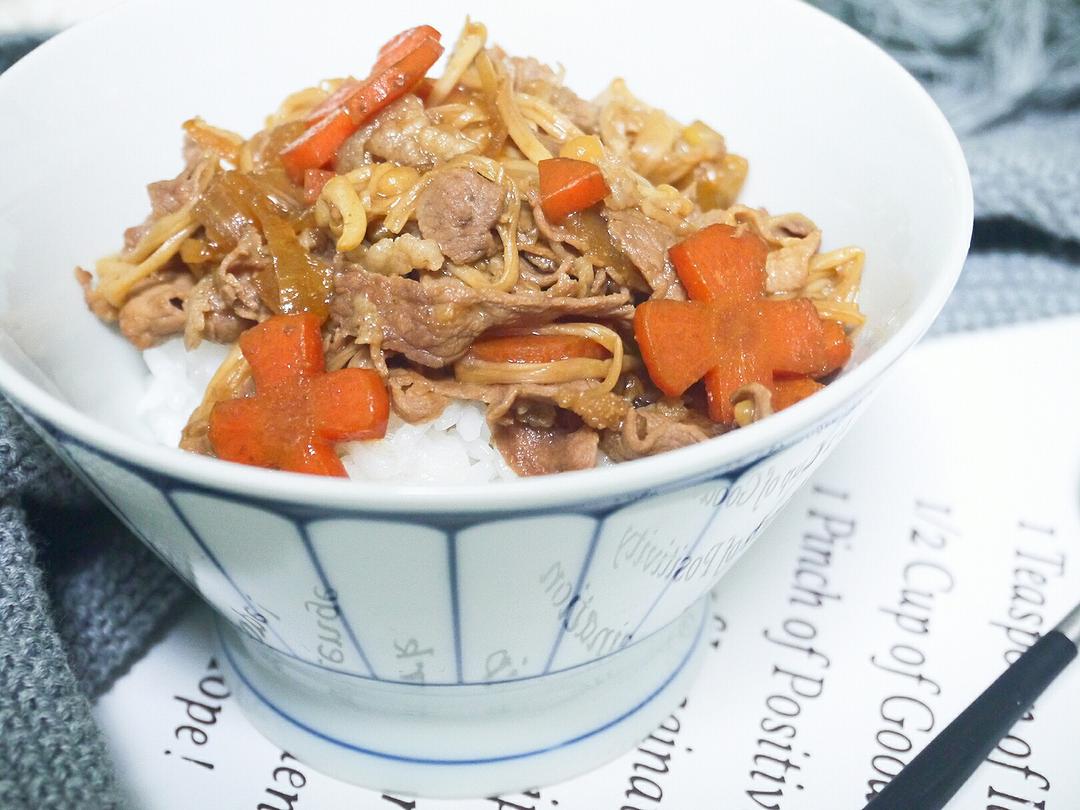 肥牛金针菇盖浇饭——秒杀吉野家肥牛饭的做法