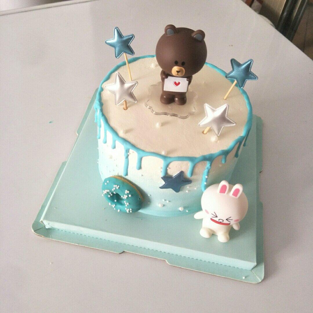 少女心布朗熊可妮兔马卡龙色可爱晕色蛋糕