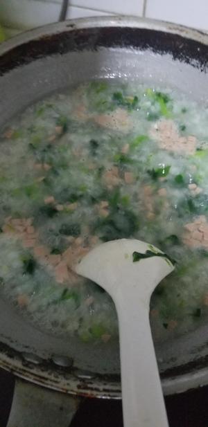 【素食】菠菜粥的做法 步骤6
