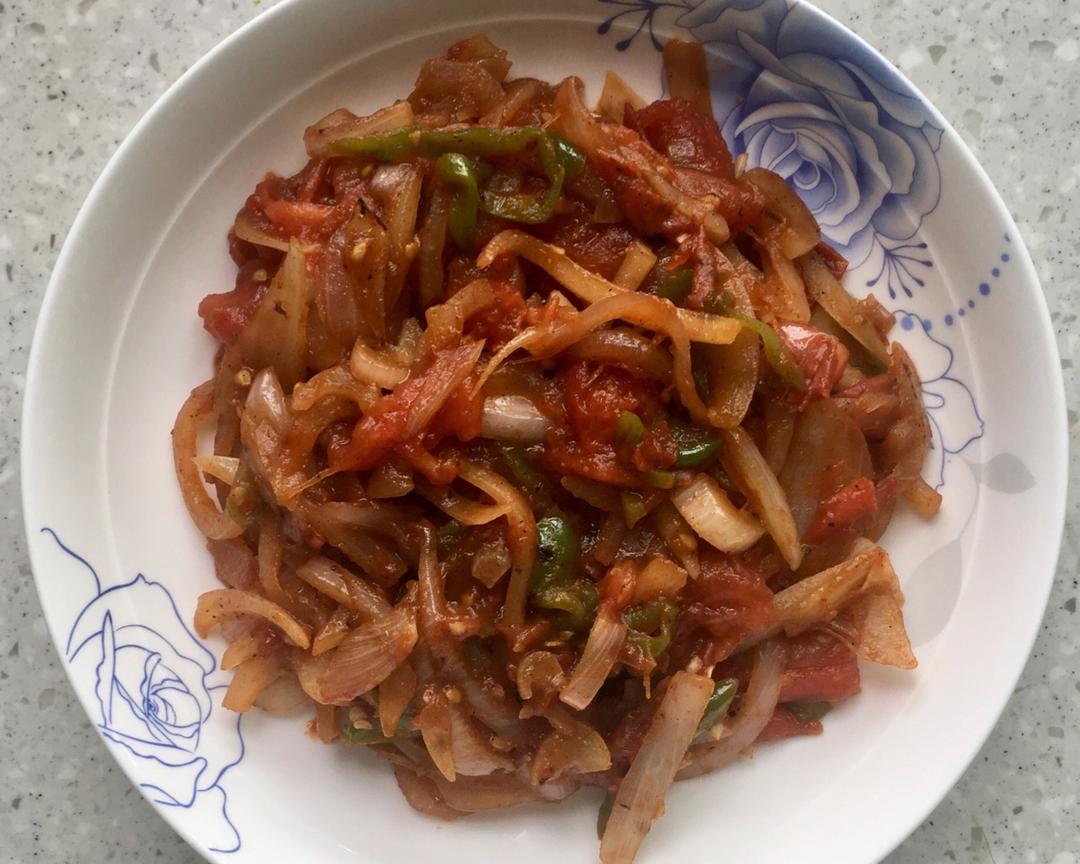 洋葱青椒炒番茄🍅的做法