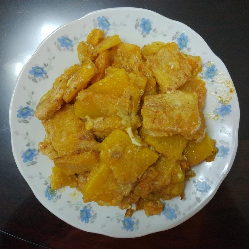 蛋黄南瓜片的做法