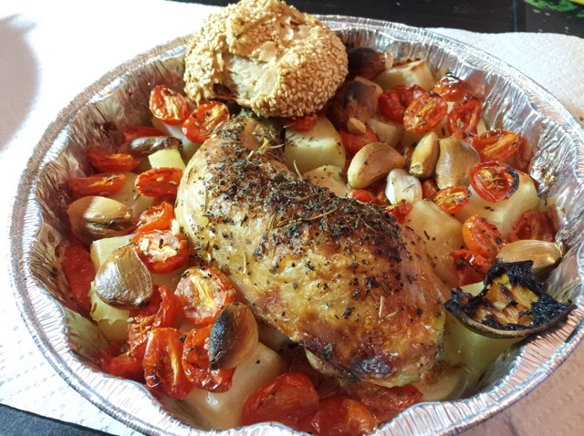 香蒜蕃茄烤鸡腿