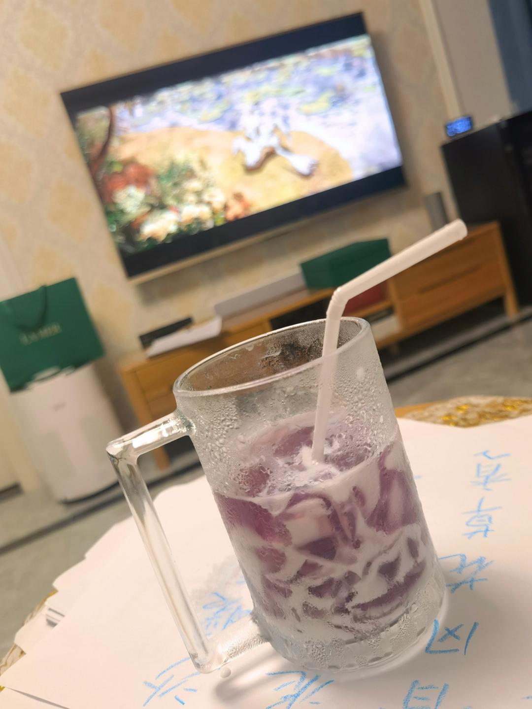 全网超火的葡萄撞奶，做法太简单了