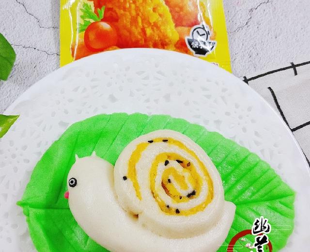 金沙蛋黄馅蜗牛🐌花卷的做法
