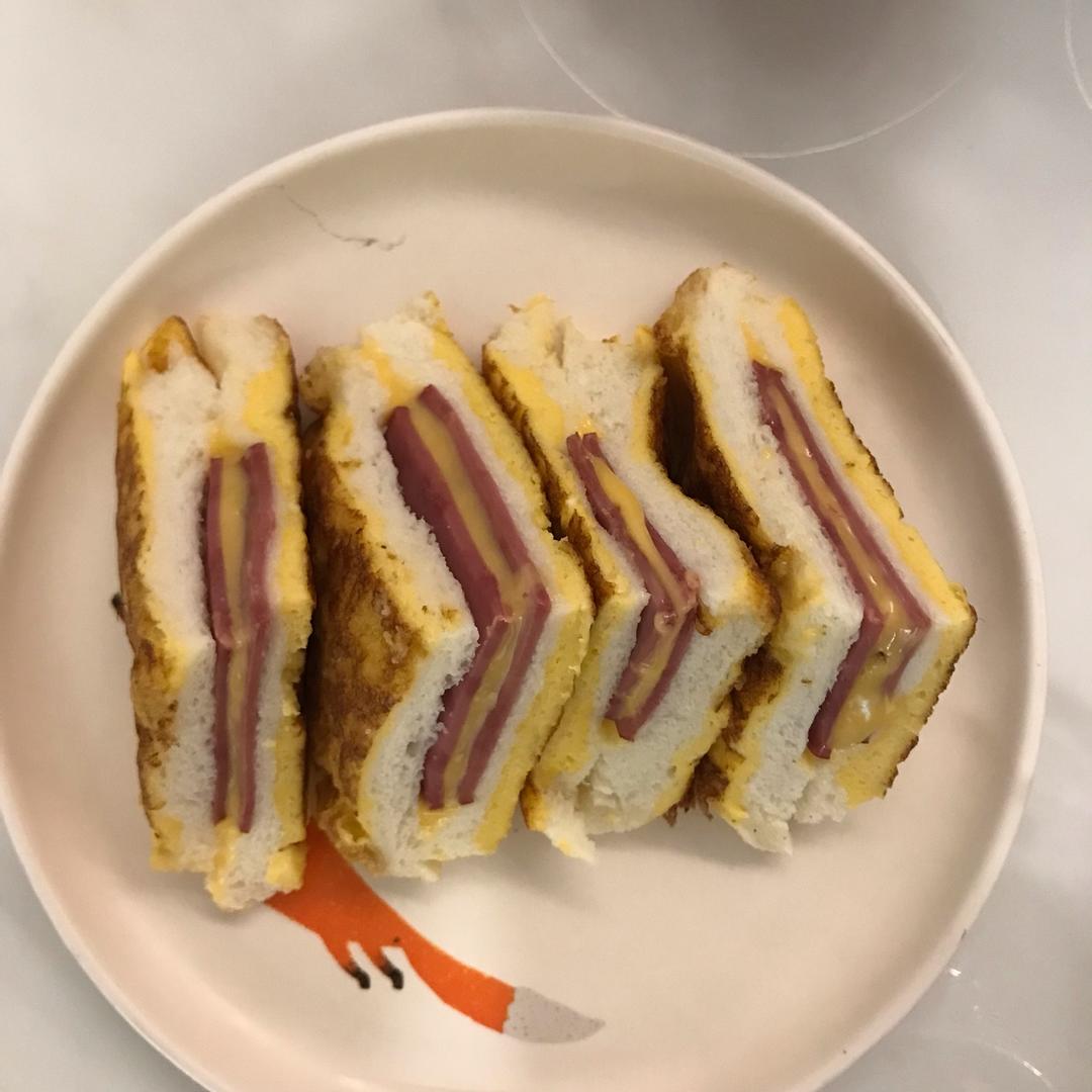 十分钟快手早餐【港式火腿西多士】